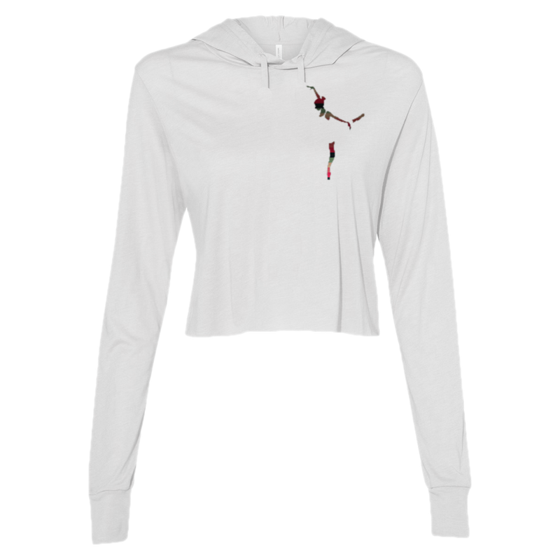 Women / Hoodies White / Small Ballerina - Soft Triblend Cropped Hoodie