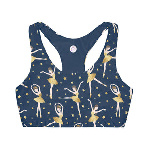 Activewear / Kids Tops 3/4 Years Ballerinas & Stars - Kids Double-Lined Seamless Sports Bra