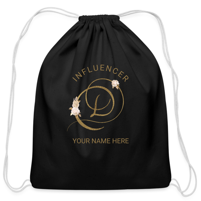 Member Black with gold text / Influencer Customized Ambassador/Influencer Drawstring Bag