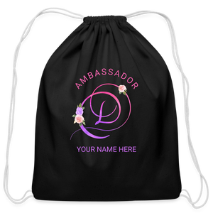Member Black with pink text / Ambassador Customized Ambassador/Influencer Drawstring Bag