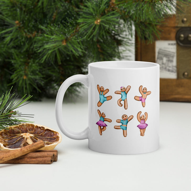Gifts & Accessories / Mugs 11oz Dancing Gingerbread (Pink, Blue) - Ceramic Mug*