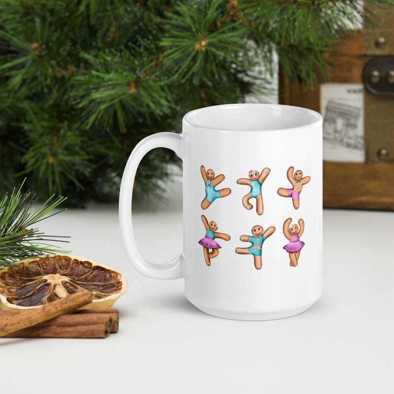 Gifts & Accessories / Mugs 15oz Dancing Gingerbread (Pink, Blue) - Ceramic Mug*