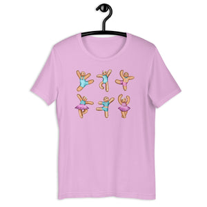 Women / T-Shirts Lilac / S Dancing Gingerbread (Pink, Blue) - Cotton Tee