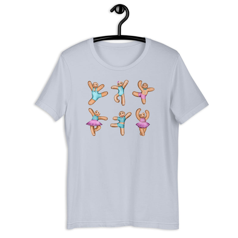Women / T-Shirts Light Blue / XS Dancing Gingerbread (Pink, Blue) - Cotton Tee