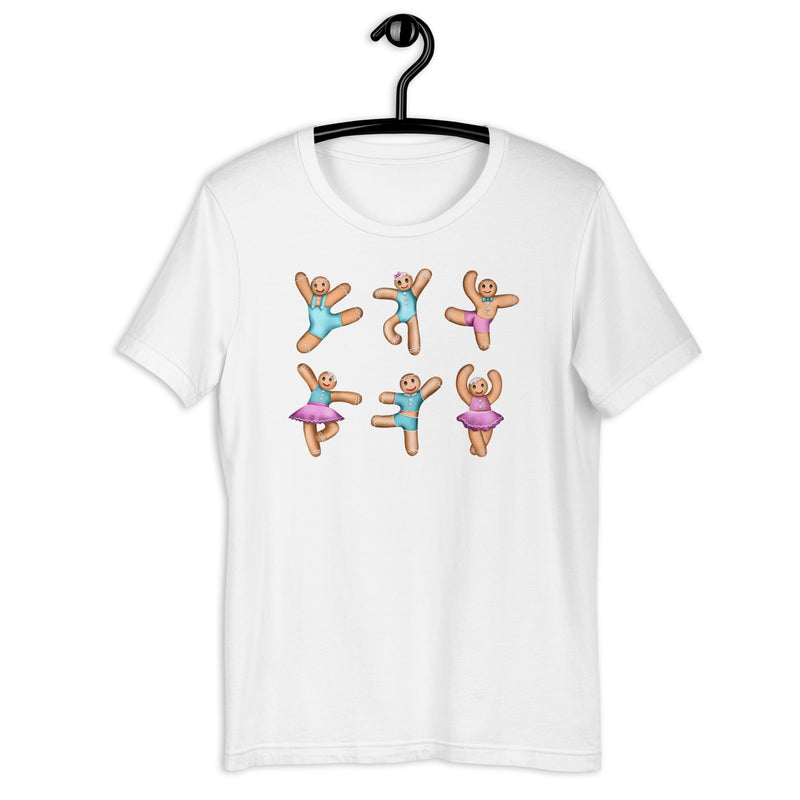 Women / T-Shirts White / XS Dancing Gingerbread (Pink, Blue) - Cotton Tee