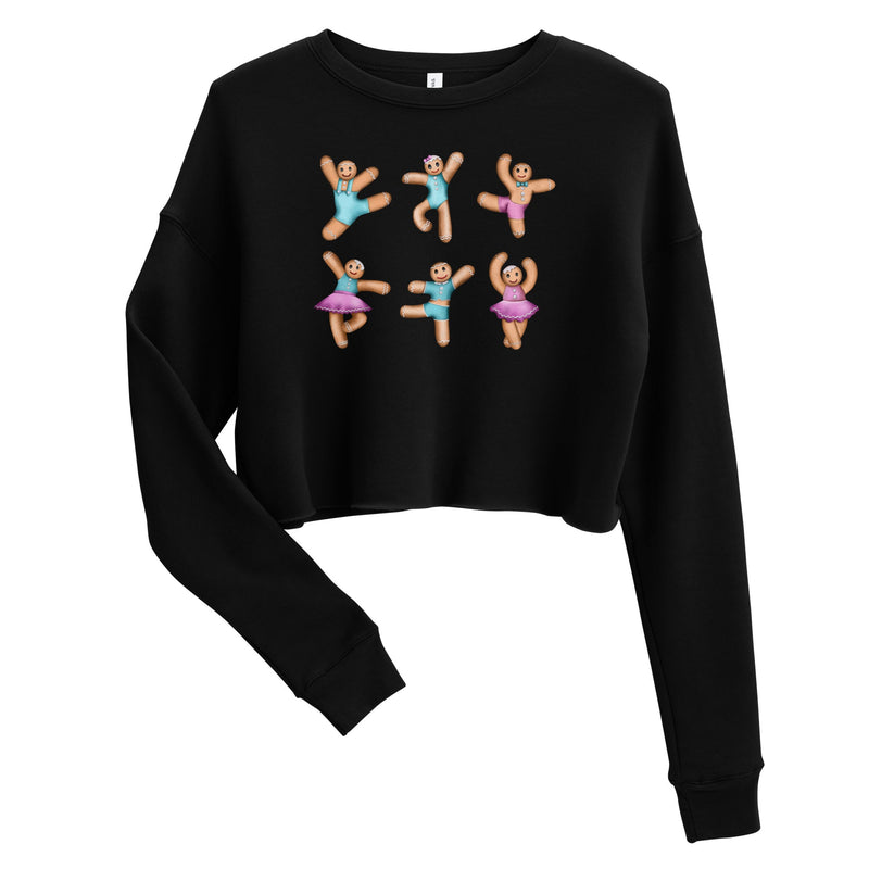 Women / Sweatshirts Dancing Gingerbread (Pink, Blue) - Cropped Fleece Sweatshirt