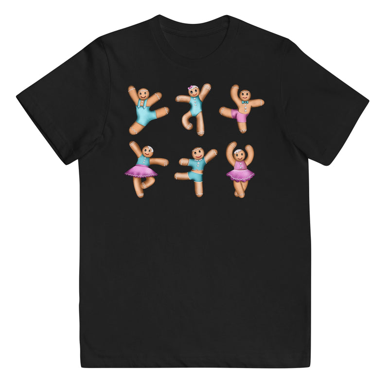 Kids / T-Shirts Black / XS Dancing Gingerbread (Pink, Blue) - Kids Jersey Tee