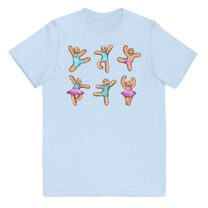 Kids / T-Shirts Light Blue / XS Dancing Gingerbread (Pink, Blue) - Kids Jersey Tee