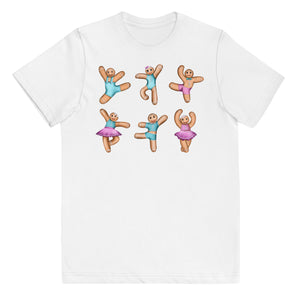 Kids / T-Shirts White / XS Dancing Gingerbread (Pink, Blue) - Kids Jersey Tee