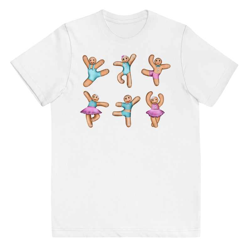 Kids / T-Shirts White / XS Dancing Gingerbread (Pink, Blue) - Kids Jersey Tee