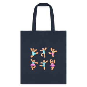 Gifts & Accessories / Totes Navy Dancing Gingerbread (Pink, Blue) - Tote Bag