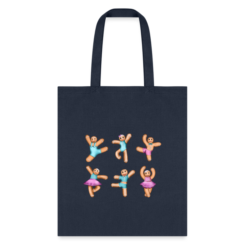 Gifts & Accessories / Totes Navy Dancing Gingerbread (Pink, Blue) - Tote Bag