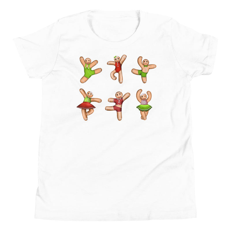 Kids / T-Shirts White / S Dancing Gingerbread (Red, Green) - Kids Tee