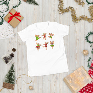 Kids / T-Shirts Dancing Gingerbread (Red, Green) - Kids Tee