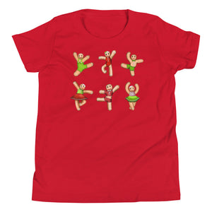 Kids / T-Shirts Red / S Dancing Gingerbread (Red, Green) - Kids Tee