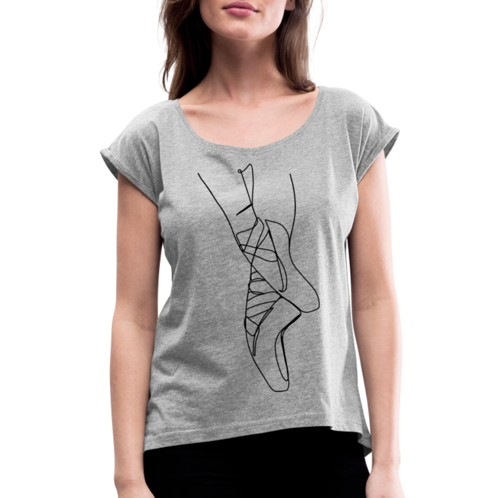 Women / T-Shirts Heather gray / S En Pointe - Adult Roll-Cuff T-Shirt En Pointe - Adult Roll Cuff T-Shirt