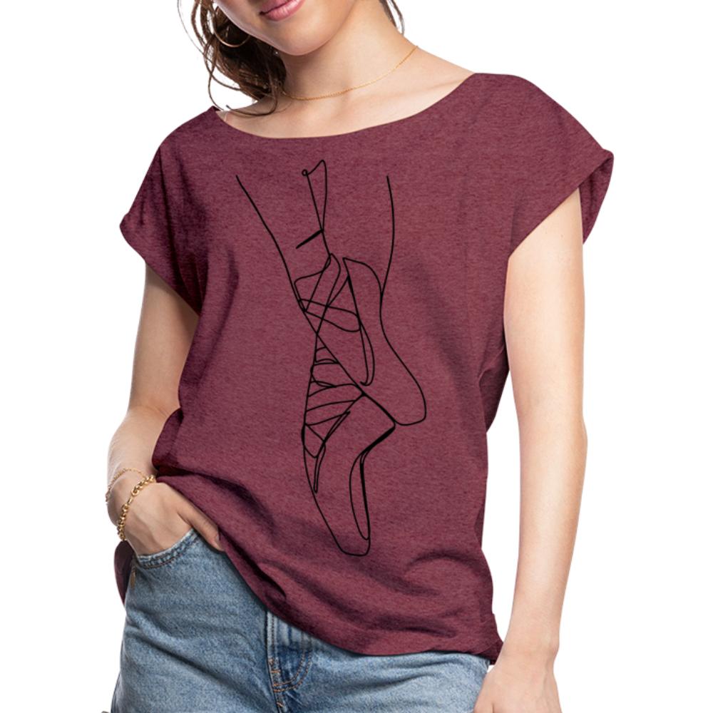 Women / T-Shirts Burgundy / S En Pointe - Adult Roll-Cuff T-Shirt En Pointe - Adult Roll Cuff T-Shirt