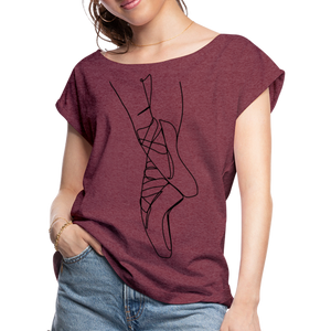Women / T-Shirts Burgundy / S En Pointe - Adult Roll-Cuff T-Shirt En Pointe - Adult Roll Cuff T-Shirt
