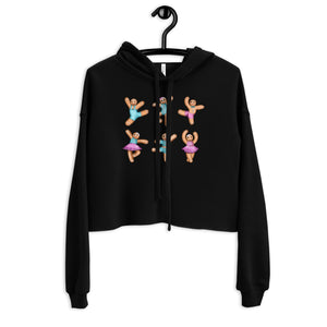 Women / Hoodies Black / S Gingerbread (Pink, Blue) - Cropped Fleece Hoodie