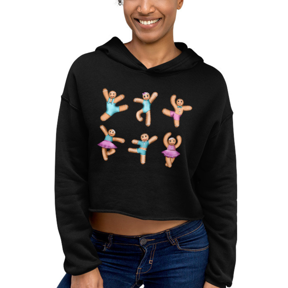 Women / Hoodies Gingerbread (Pink, Blue) - Cropped Fleece Hoodie