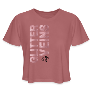 Women / Crop Tops Glitter in My Veins - Flowy Crop Top