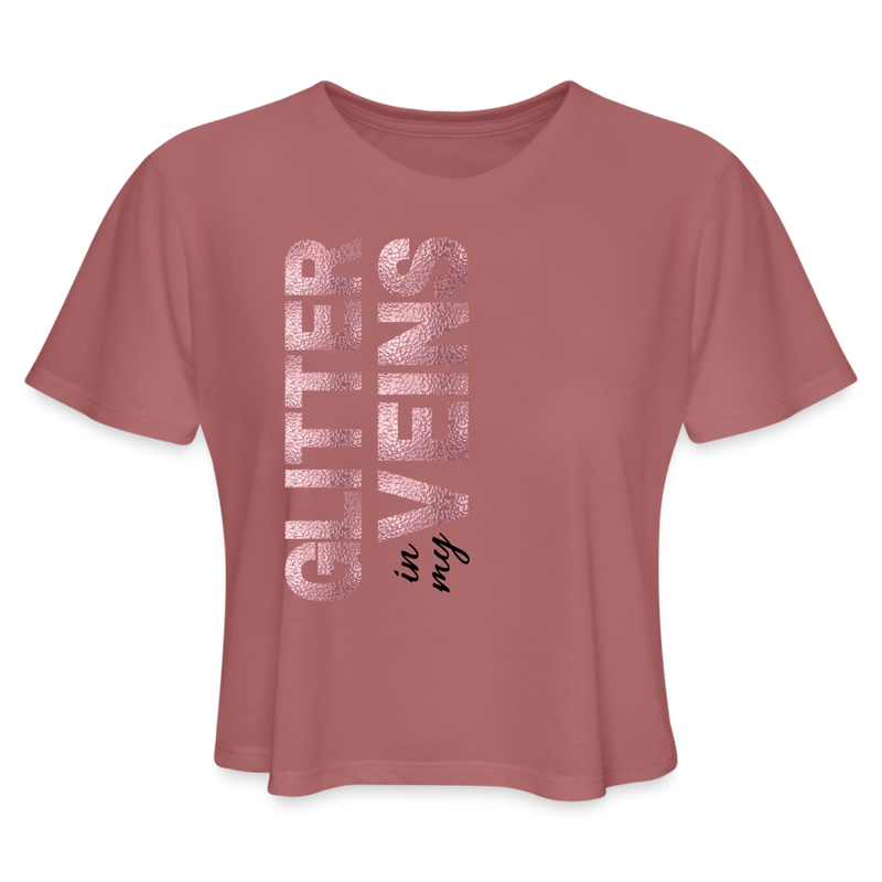 Women / Crop Tops Glitter in My Veins - Flowy Crop Top