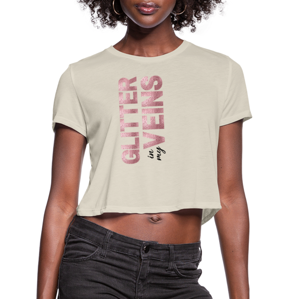 Women / Crop Tops Sand / S Glitter in My Veins - Flowy Crop Top