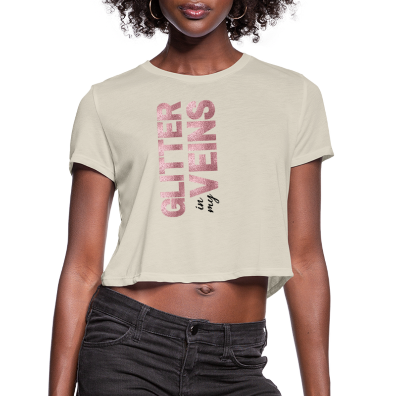 Women / Crop Tops Sand / S Glitter in My Veins - Flowy Crop Top