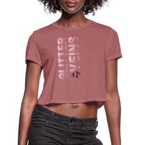 Women / Crop Tops Mauve / S Glitter in My Veins - Flowy Crop Top