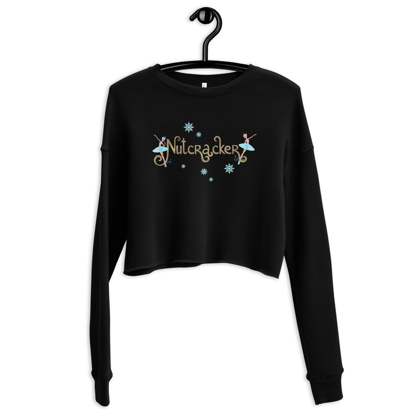 Women / Sweatshirts Black / S Nutcracker Snowflakes - Cropped Fleece Sweatshirt