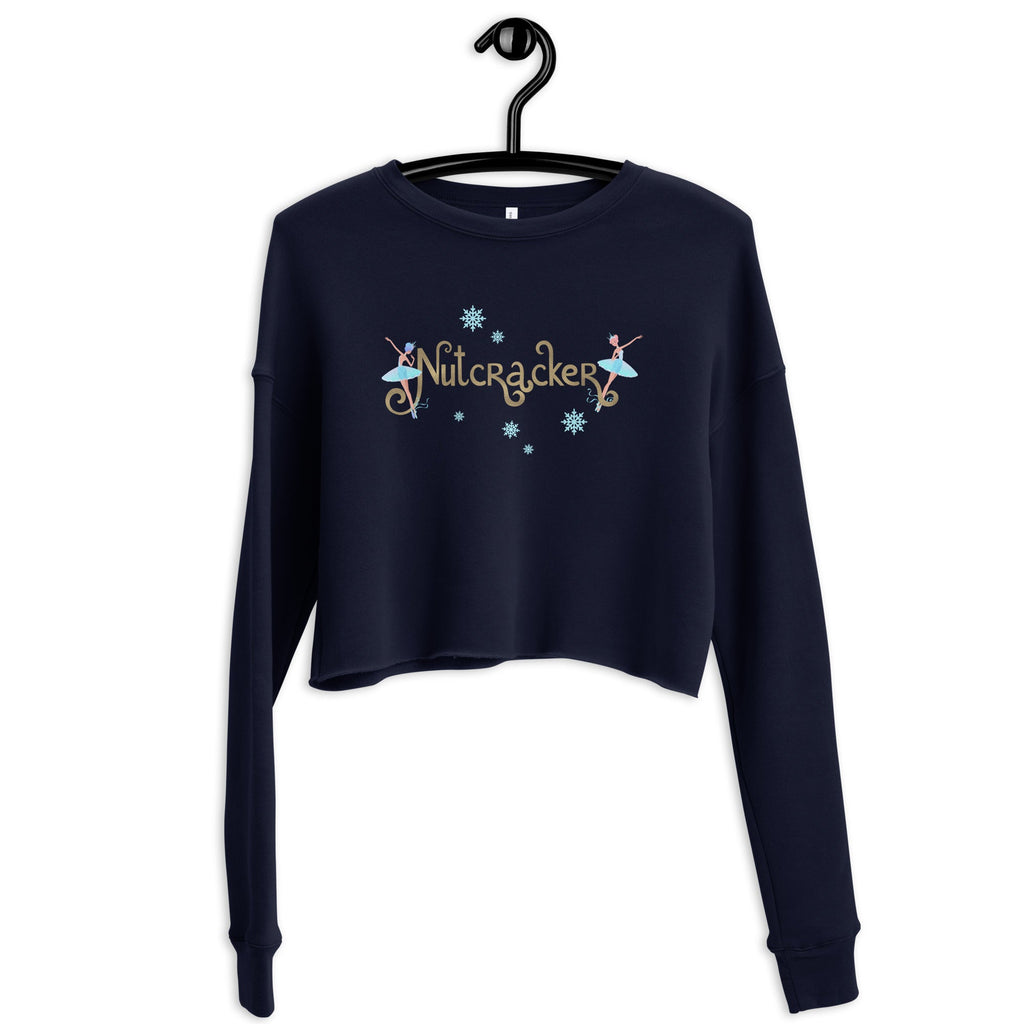 Women / Sweatshirts Navy / S Nutcracker Snowflakes - Cropped Fleece Sweatshirt