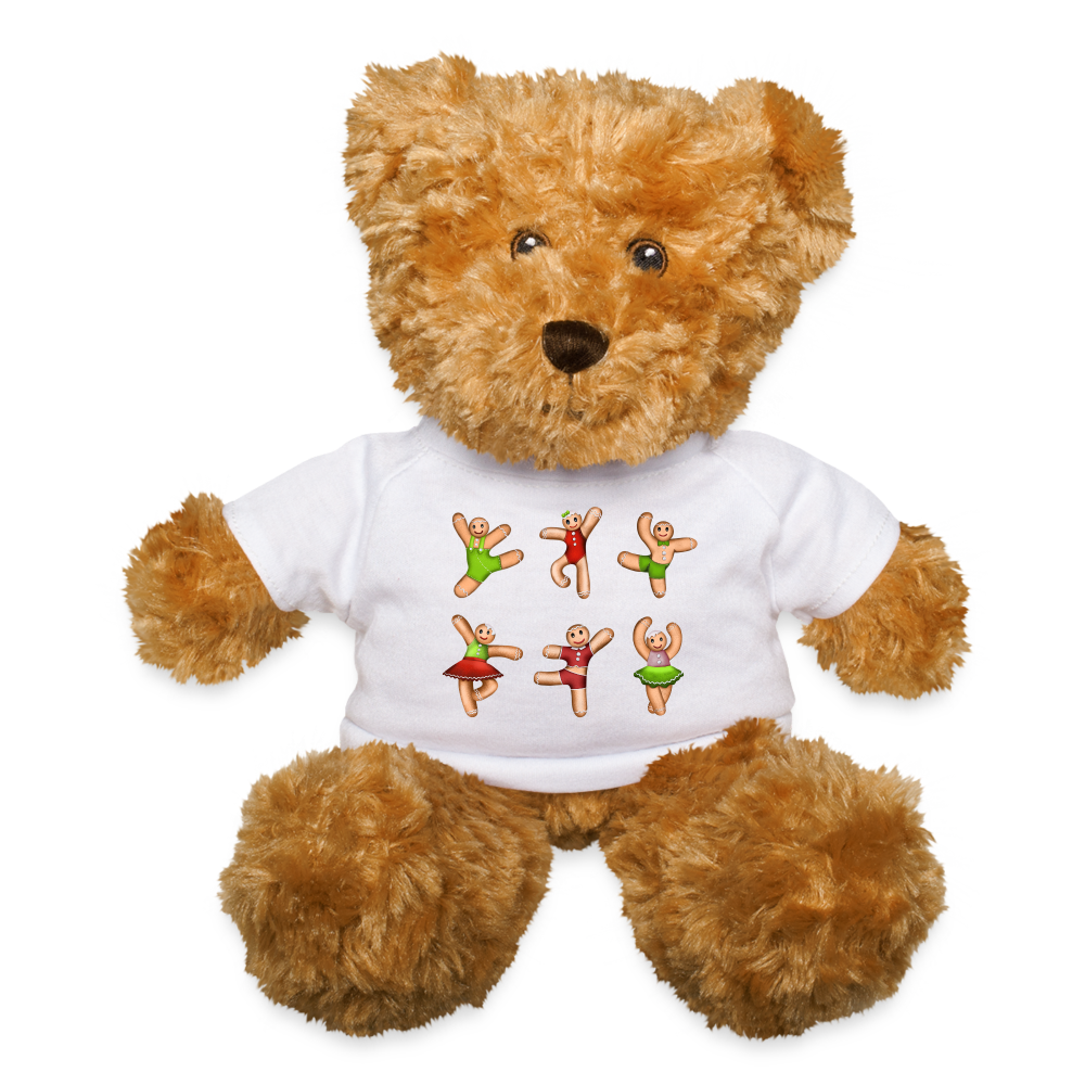 Gifts & Accessories / Soft toys white Teddy Bear with Dancing Gingerbread T-Shirt (Red, Green) Teddy Bear with Nutcracker Snowflakes T-Shirt
