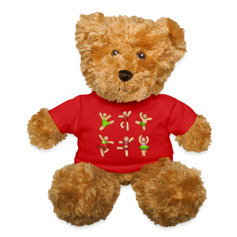 Gifts & Accessories / Soft toys red Teddy Bear with Dancing Gingerbread T-Shirt (Red, Green) Teddy Bear with Nutcracker Snowflakes T-Shirt