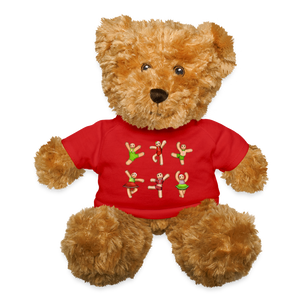 Gifts & Accessories / Soft toys red Teddy Bear with Dancing Gingerbread T-Shirt (Red, Green) Teddy Bear with Nutcracker Snowflakes T-Shirt