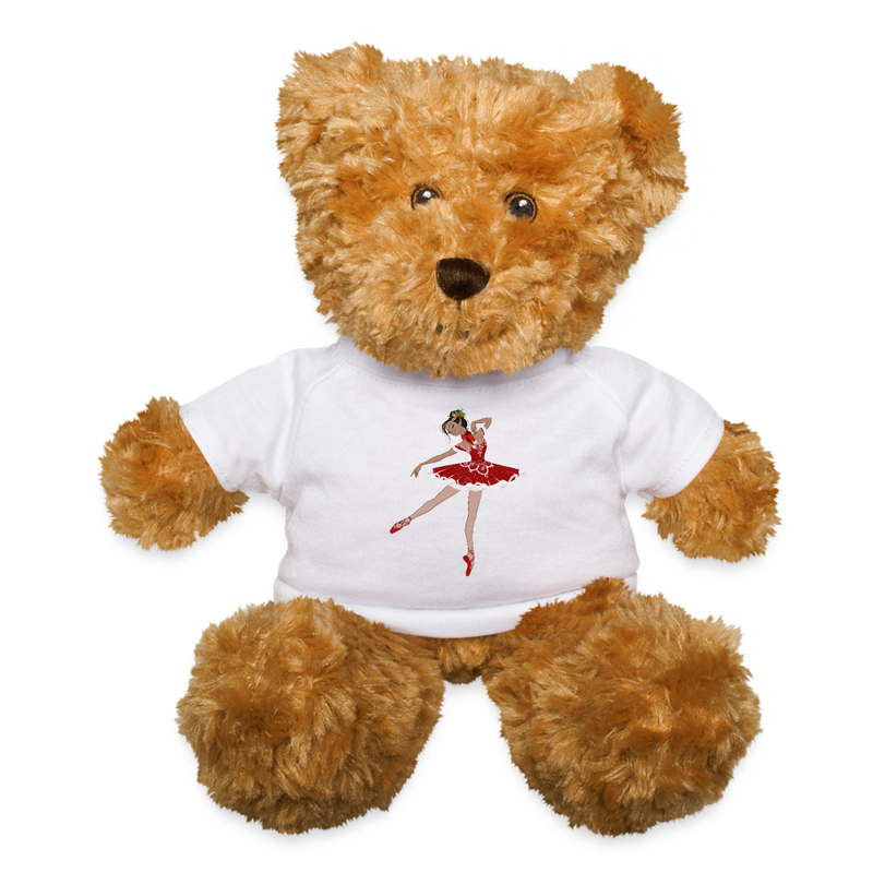 Gifts & Accessories / Soft toys White Teddy Bear with Santa Ballerina T-Shirt (Skin Tone 2)