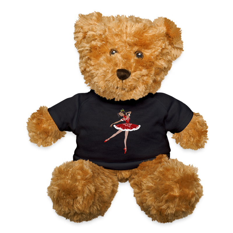 Gifts & Accessories / Soft toys Black Teddy Bear with Santa Ballerina T-Shirt (Skin Tone 2)