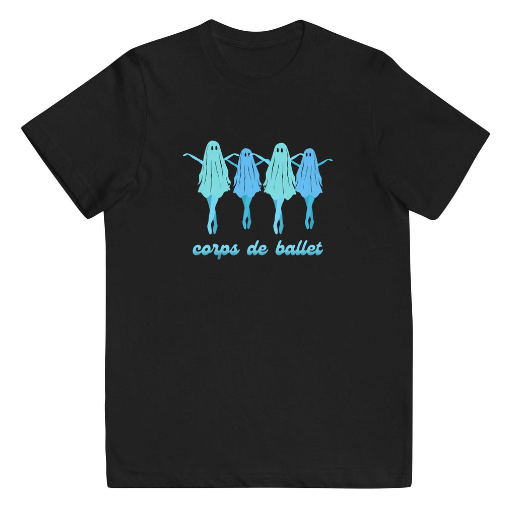 Black kids t-shirt with ballerina ghosts dancing