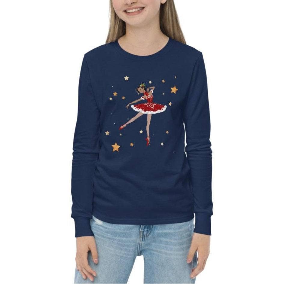 Santa Ballerina - Kids Long-Sleeved Tee