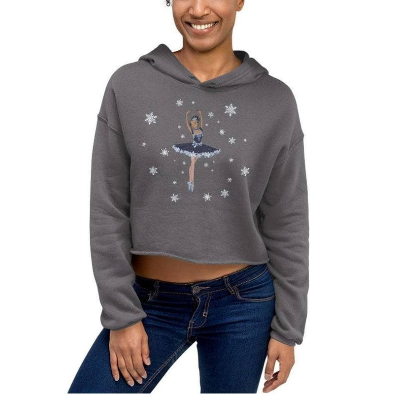 Snow Ballerina - Cropped Fleece Hoodie