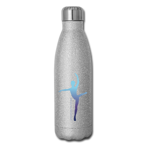 Gifts & Accessories / Water Bottles Silver Glitter Attitude (Blue) - Glitter Option - Insulated Stainless Steel Water Bottle