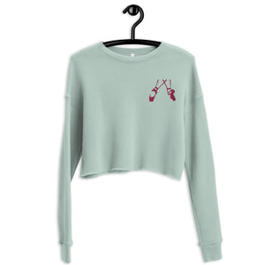 Women / Sweatshirts Dusty Blue / S Dance On - Embroidered Cropped Sweatshirt