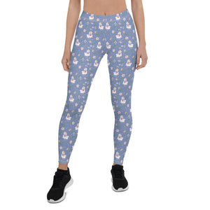 Activewear / YA Leggings XS Dancing Llama (Blue) - Adult Leggings