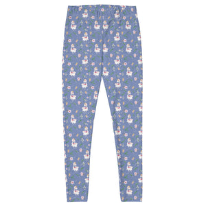 Activewear / YA Leggings Dancing Llama (Blue) - Adult Leggings