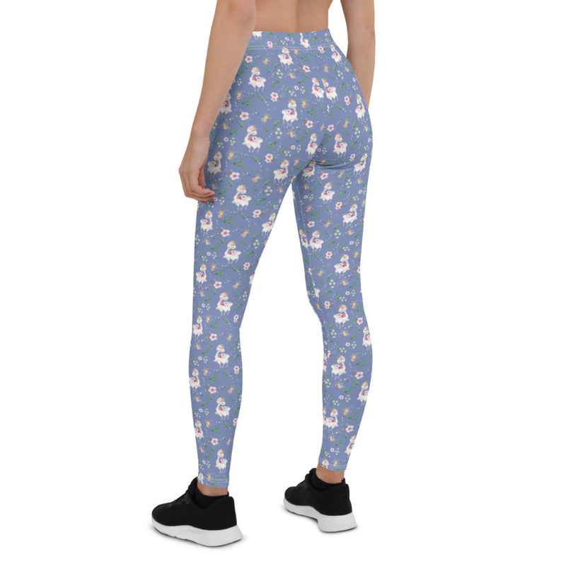 Activewear / YA Leggings Dancing Llama (Blue) - Adult Leggings