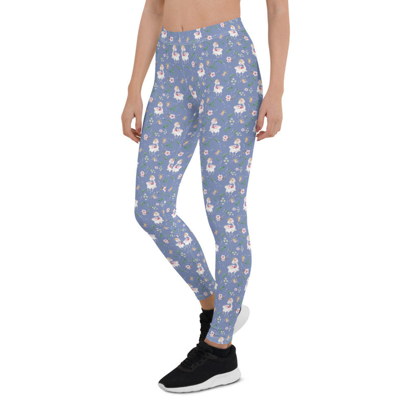 Activewear / YA Leggings Dancing Llama (Blue) - Adult Leggings