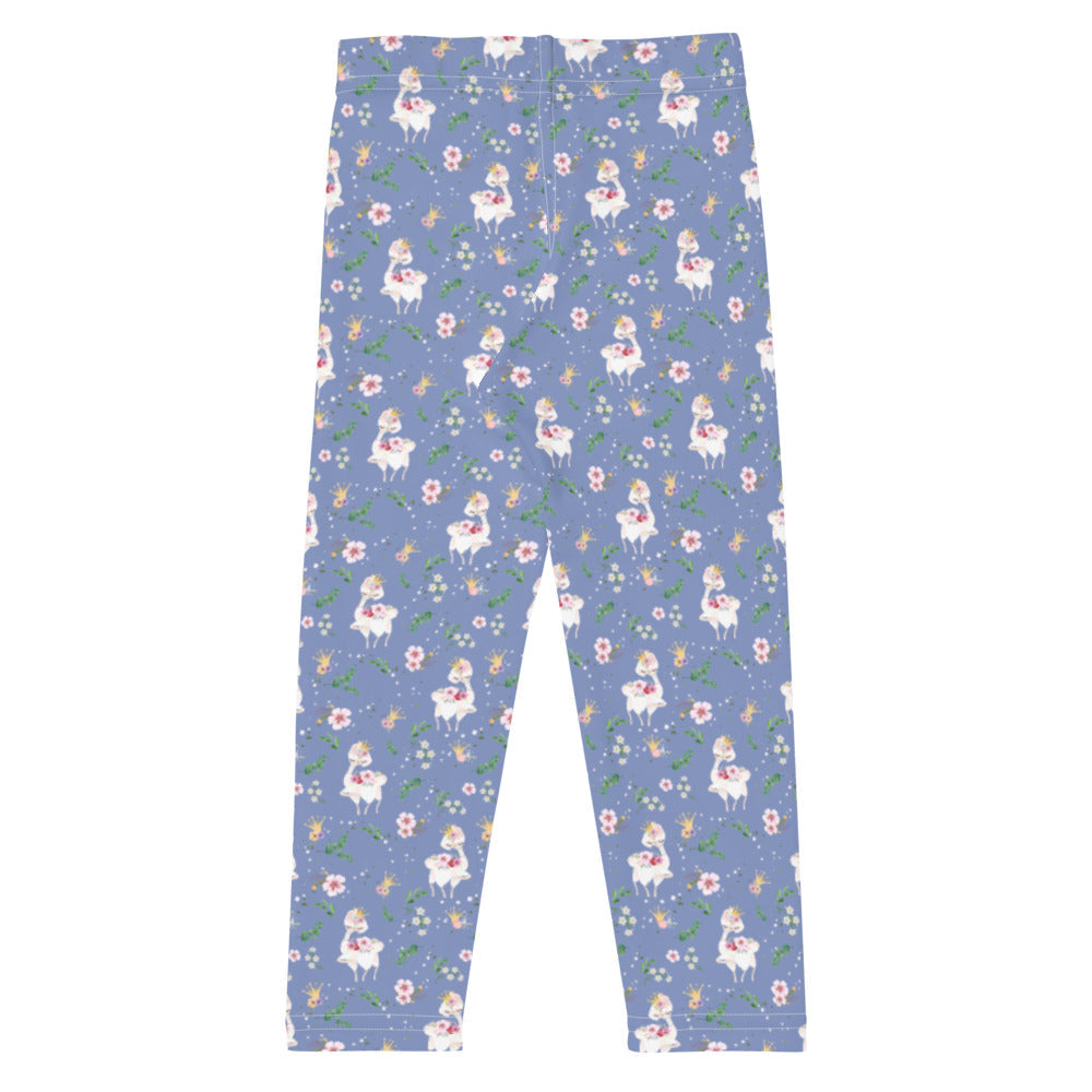 Dancing Llama (Blue) - Kids Leggings