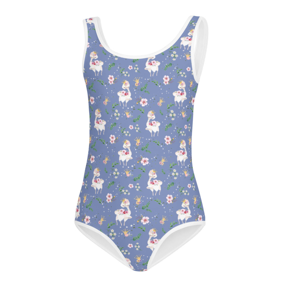 Activewear / K Leotard 2T (2-3y) Dancing Llama (Blue)- Kids Leotard