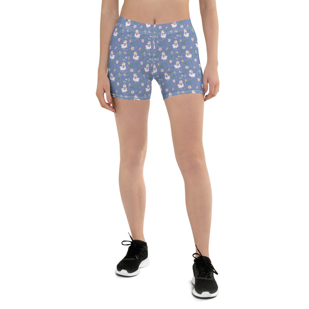 Activewear / Shorts Dancing Llama (Blue) - Shorts