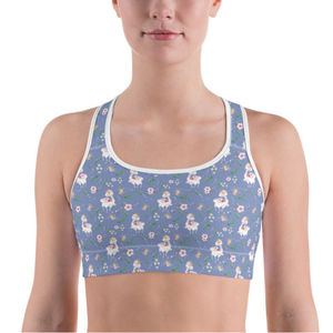 Activewear / Sport top XS Dancing Llama (Blue) - Youth/Adult Crop Top