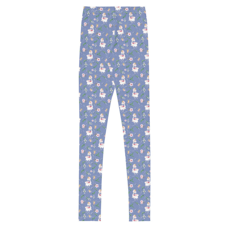 Activewear / YA Leggings Dancing Llama (Blue) - Youth Leggings